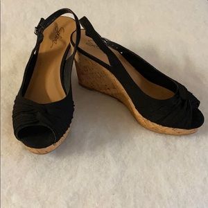 SOLANZ BLACK KNOT WEDGES